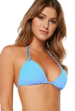 Women Sauvage Swimwear Baby Blue Mariposa Chain Halter