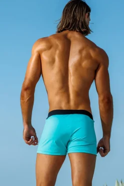 Sauvage Swimwear Capri Jade Stripe Retro Lycra Swimmer