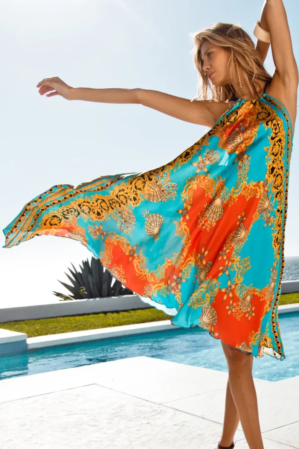 Women Sauvage Swimwear Capri Silk Resort Dress