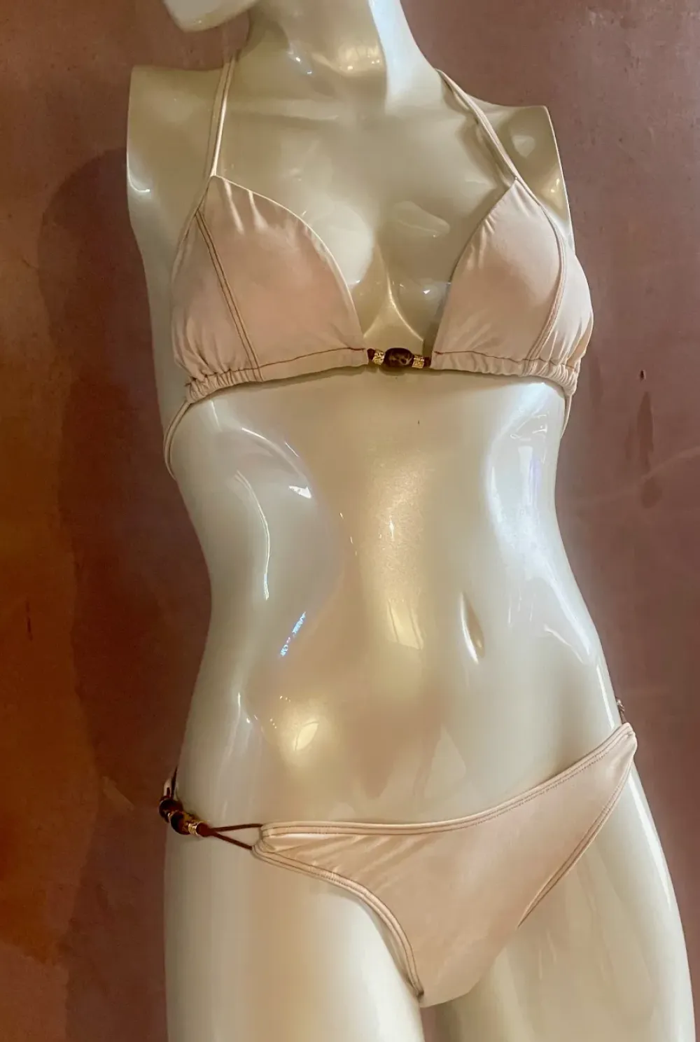 Women Sauvage Swimwear Cream Bead Bikini