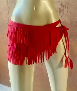 Women Sauvage Swimwear Deep Red Suede BikinI