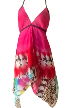 Women Sauvage Swimwear Designer Silk Dress- Leopard