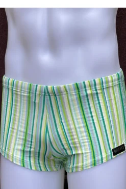 Sauvage Swimwear Green Stripe Squarecut