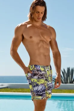 Sauvage Swimwear Jungle Palms Boardwalk Surf Short