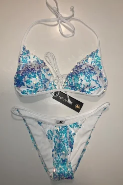 Women Sauvage Swimwear Lola Sequin Minimal Bottom White