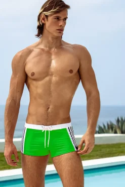 Sauvage Swimwear Operator Stripe Trunk - Lime