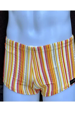 Sauvage Swimwear Orange Stripe Squarecut